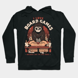 I Love Board Games - Funny Creepy Skull Gift Hoodie